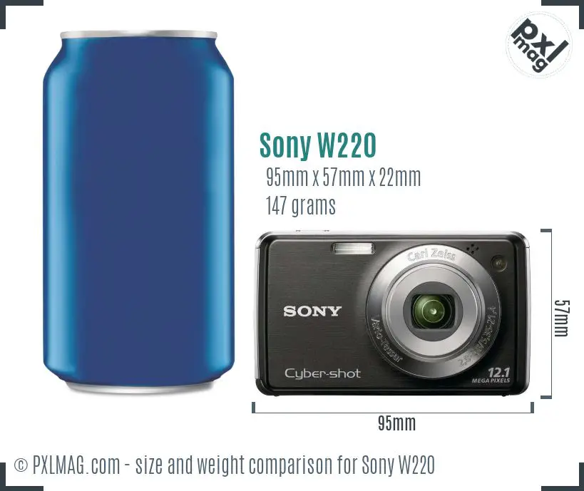 Sony Cyber-shot DSC-W220 dimensions scale