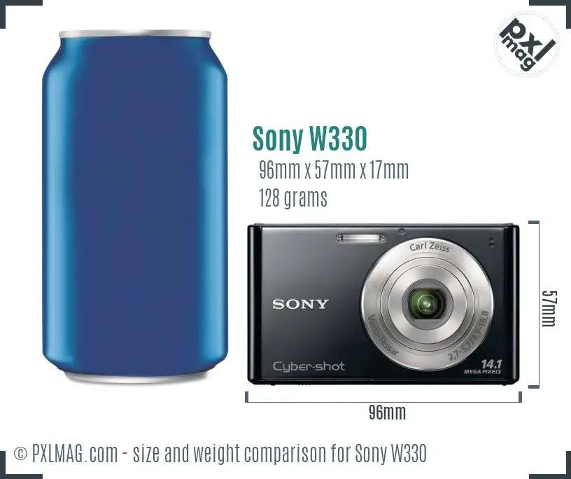 Sony Cyber-shot DSC-W330 dimensions scale