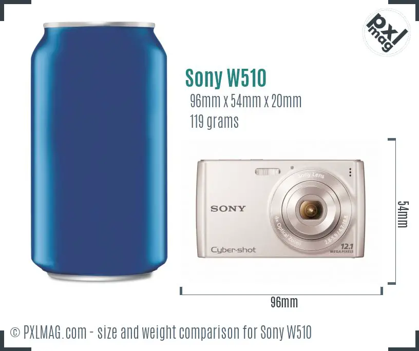 Sony Cyber-shot DSC-W510 dimensions scale