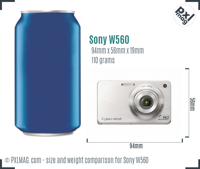 Sony Cyber-shot DSC-W560 dimensions scale