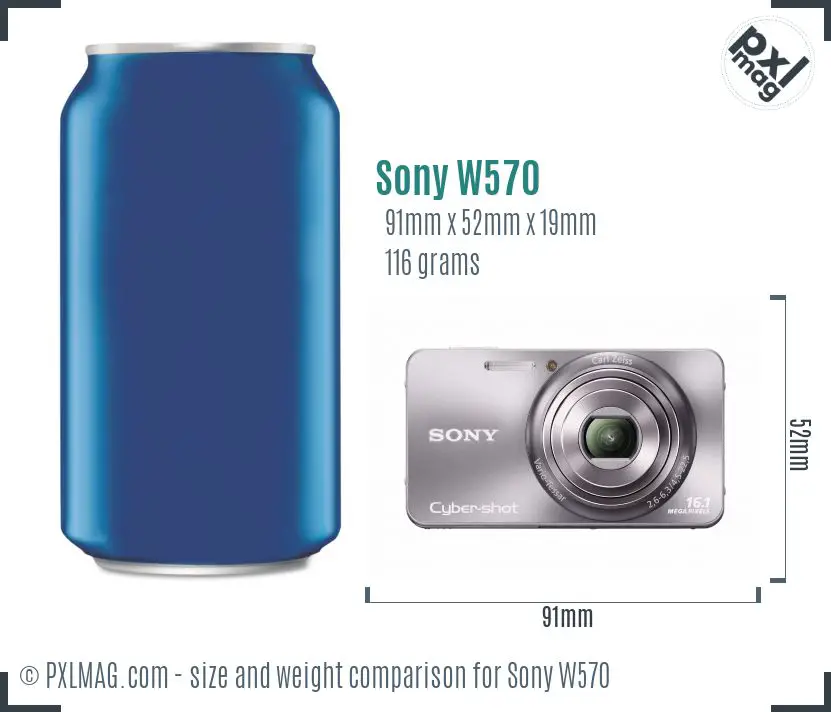 Sony Cyber-shot DSC-W570 dimensions scale