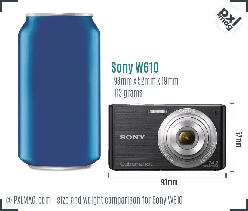 Sony Cyber-shot DSC-W610 dimensions scale