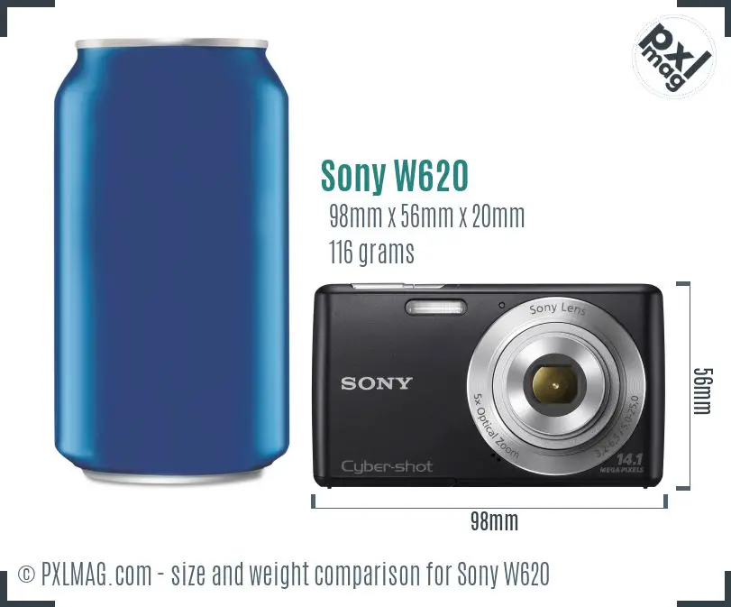 Sony Cyber-shot DSC-W620 dimensions scale