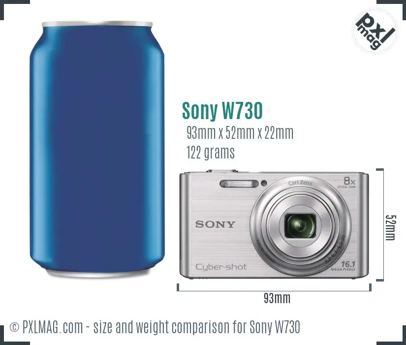 Sony Cyber-shot DSC-W730 dimensions scale