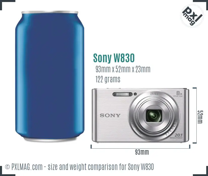 Sony Cyber-shot DSC-W830 dimensions scale