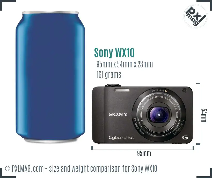 Sony Cyber-shot DSC-WX10 dimensions scale