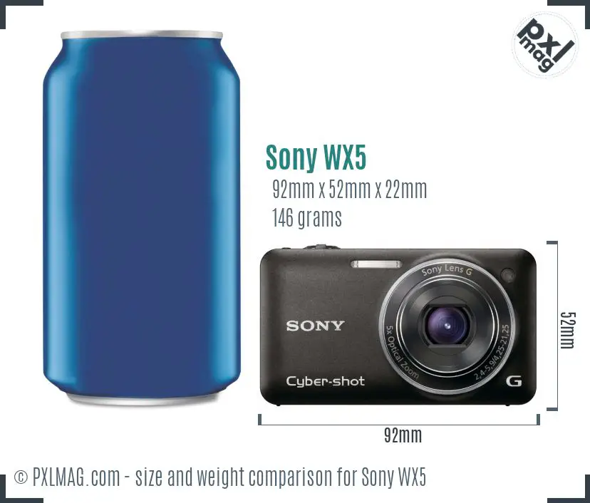 Sony Cyber-shot DSC-WX5 dimensions scale
