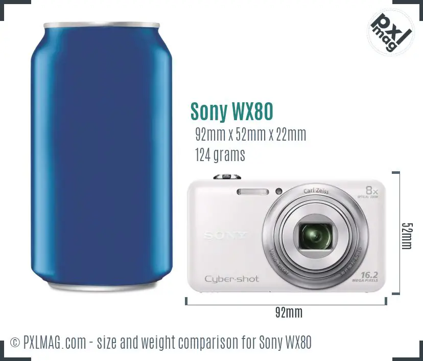 Sony Cyber-shot DSC-WX80 dimensions scale