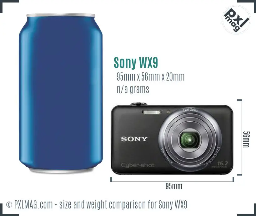 Sony Cyber-shot DSC-WX9 dimensions scale
