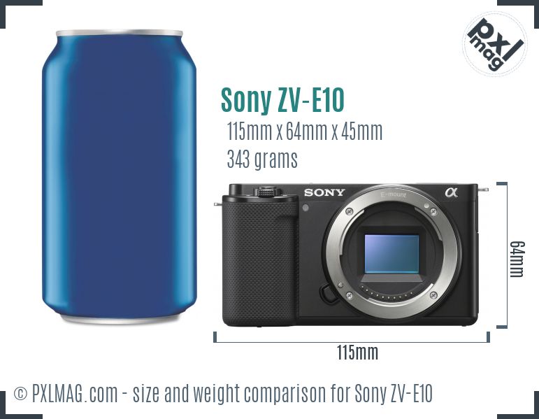 Sony ZV-E10 dimensions scale