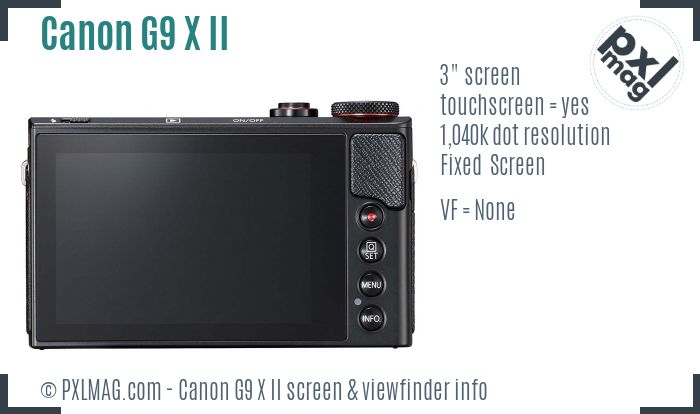 Canon PowerShot G9 X Mark II screen and viewfinder