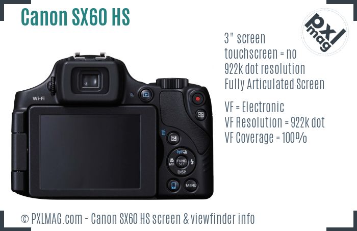 Canon PowerShot SX60 HS screen and viewfinder