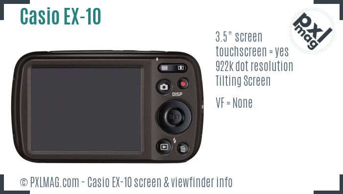 Casio Exilim EX-10 screen and viewfinder