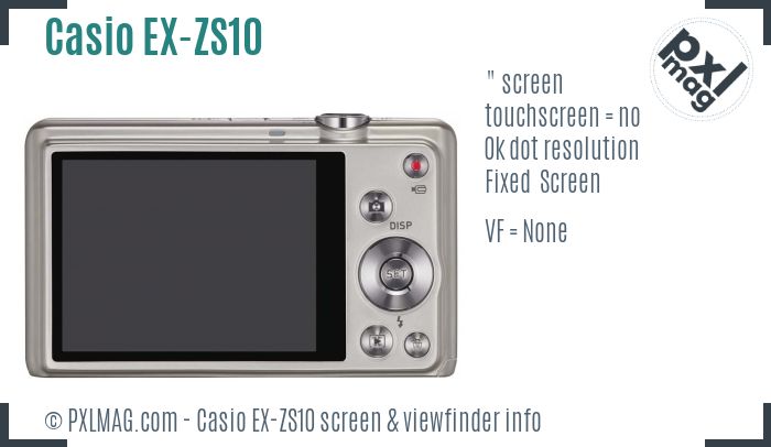 Casio Exilim EX-ZS10 screen and viewfinder