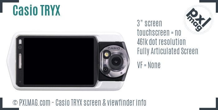 Casio Exilim TRYX screen and viewfinder