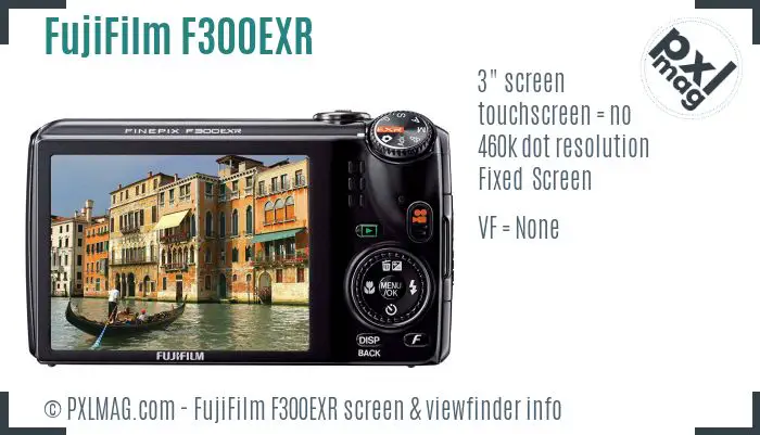 FujiFilm FinePix F300EXR screen and viewfinder
