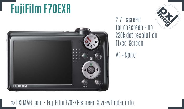FujiFilm FinePix F70EXR screen and viewfinder