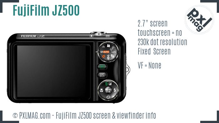 FujiFilm FinePix JZ500 screen and viewfinder