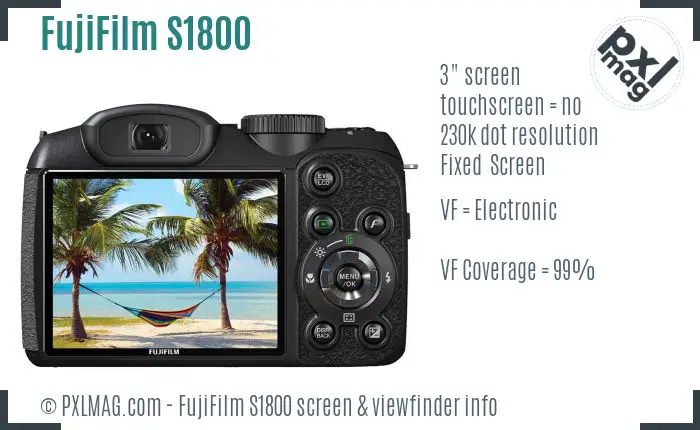 FujiFilm FinePix S1800 screen and viewfinder