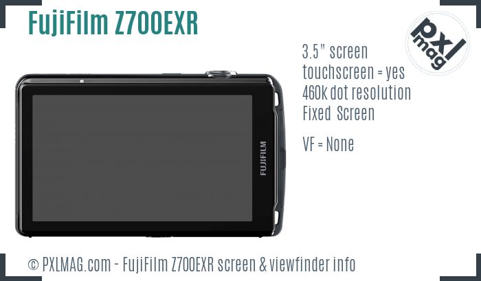 FujiFilm FinePix Z700EXR screen and viewfinder