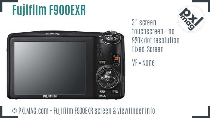 Fujifilm FinePix F900EXR screen and viewfinder