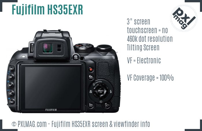 Fujifilm FinePix HS35EXR screen and viewfinder
