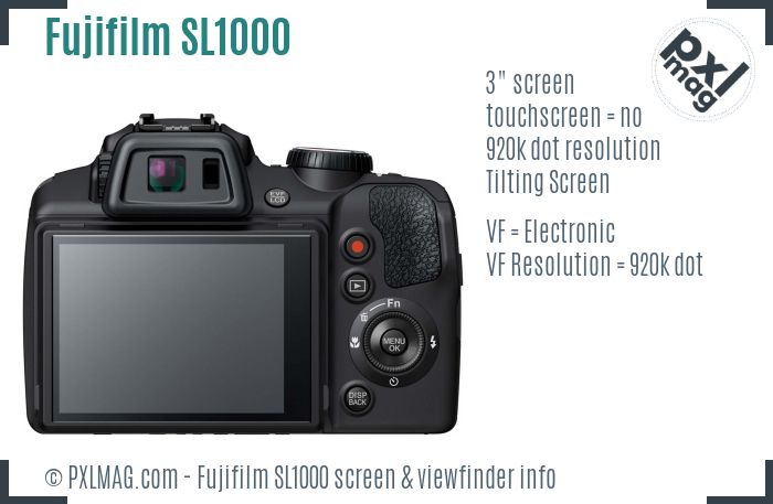 Fujifilm FinePix SL1000 screen and viewfinder