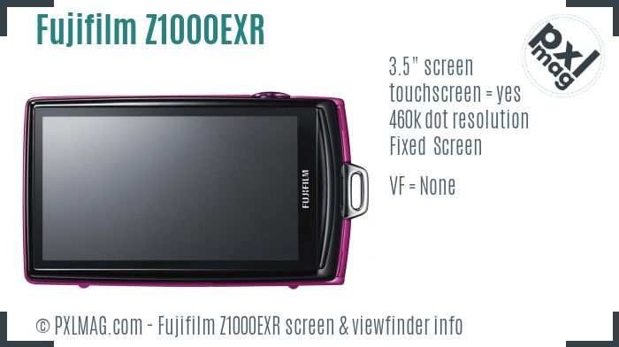 Fujifilm FinePix Z1000EXR screen and viewfinder