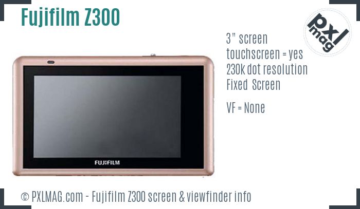 Fujifilm FinePix Z300 screen and viewfinder