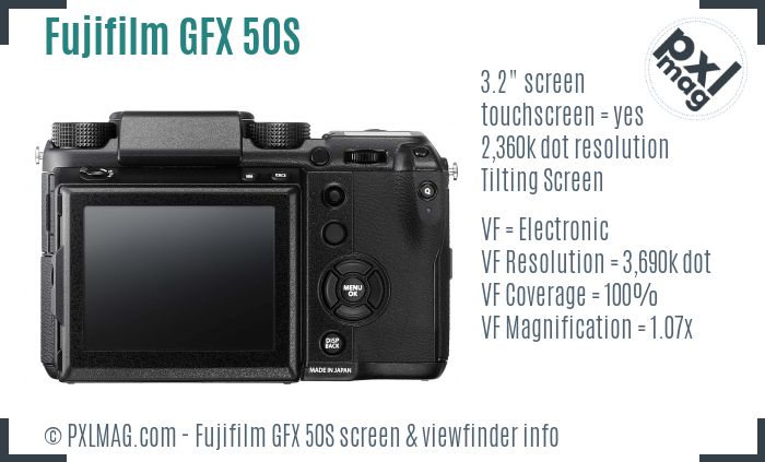 Fujifilm GFX 50S screen and viewfinder