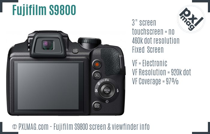 Fujifilm S9800 screen and viewfinder