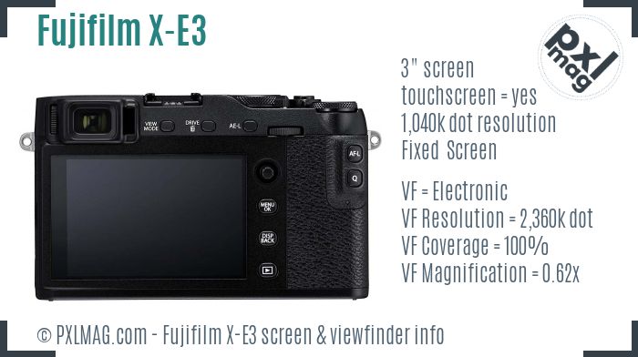 Fujifilm X-E3 screen and viewfinder