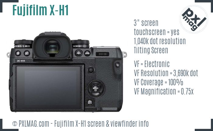 Fujifilm X-H1 screen and viewfinder