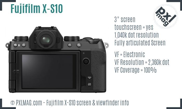 Fujifilm X-S10 screen and viewfinder