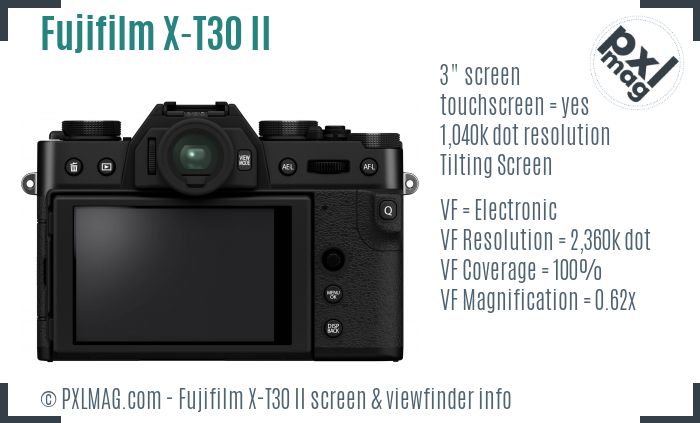 Fujifilm X-T30 II screen and viewfinder