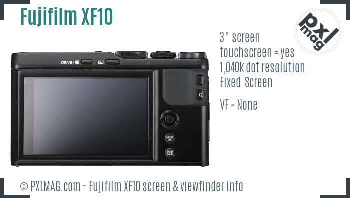 Fujifilm XF10 screen and viewfinder