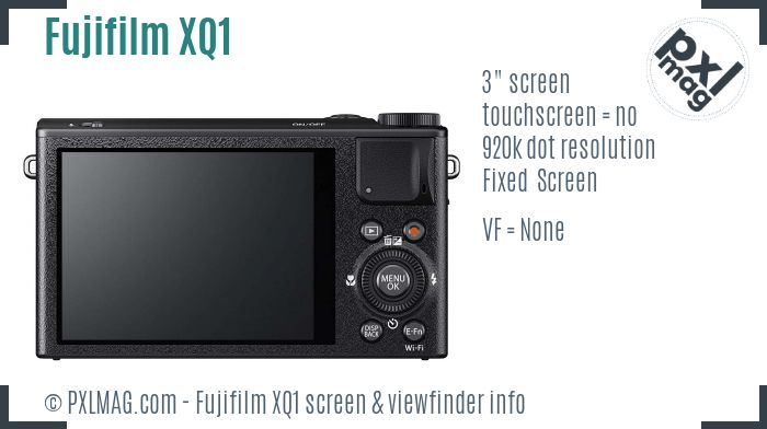Fujifilm XQ1 screen and viewfinder