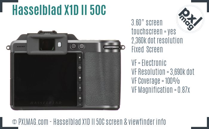 Hasselblad X1D II 50C screen and viewfinder