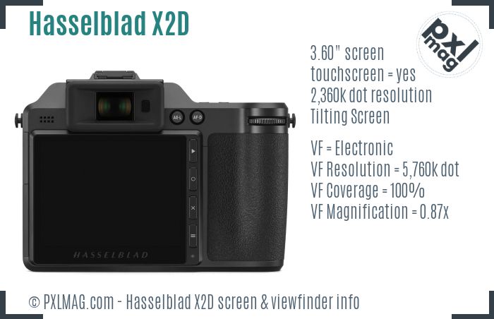 Hasselblad X2D 100c screen and viewfinder