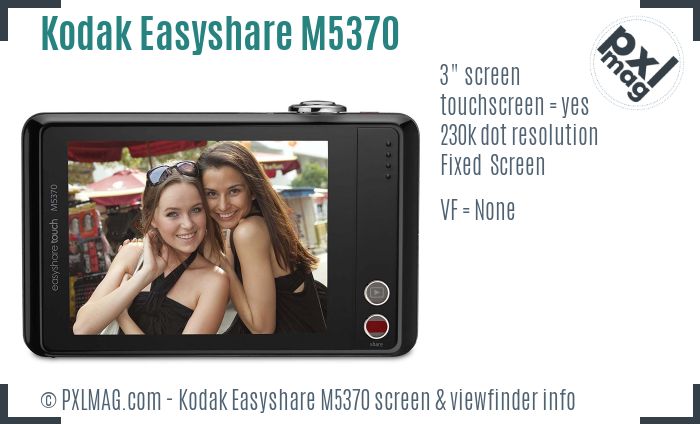 Kodak Easyshare M5370 screen and viewfinder