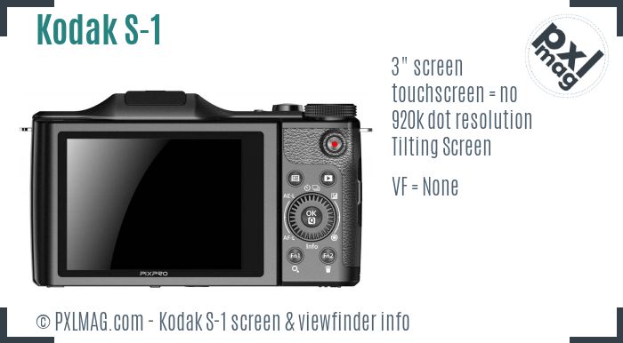 Kodak Pixpro S-1 screen and viewfinder