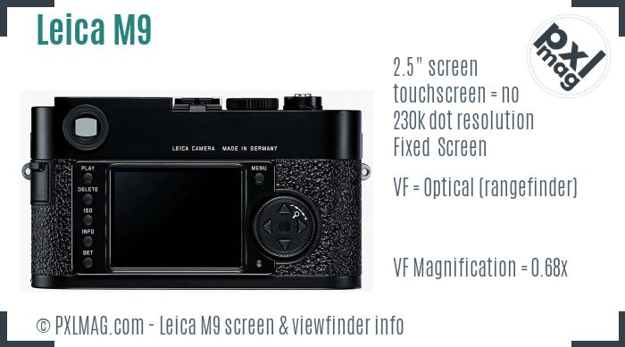 Leica M9 screen and viewfinder