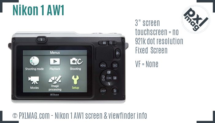 Nikon 1 AW1 screen and viewfinder