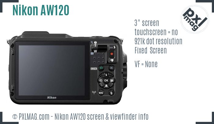 Nikon Coolpix AW120 screen and viewfinder