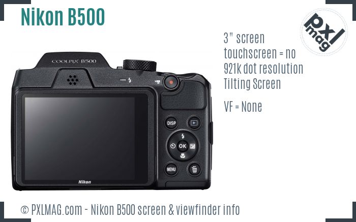 Nikon Coolpix B500 screen and viewfinder