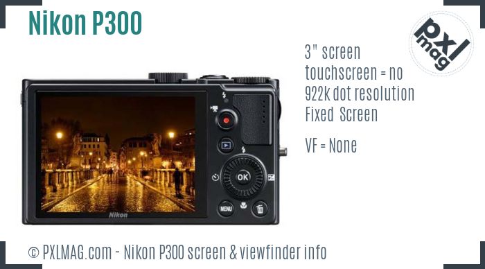 Nikon Coolpix P300 screen and viewfinder