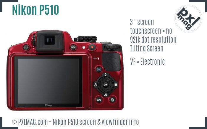 Nikon Coolpix P510 screen and viewfinder