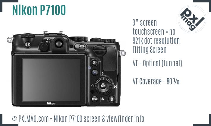 Nikon Coolpix P7100 screen and viewfinder