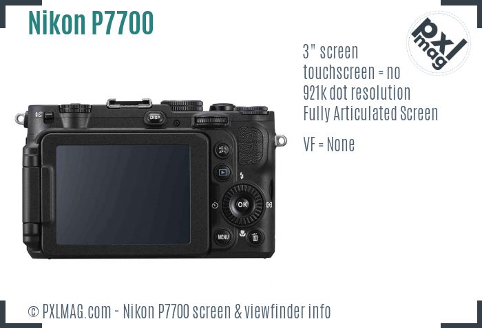 Nikon Coolpix P7700 screen and viewfinder