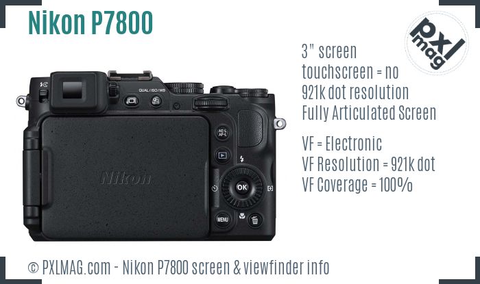 Nikon Coolpix P7800 screen and viewfinder